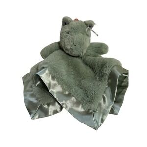 Cloud Island Baby Security Blanket Plush Dragon Lovey Sage Green Satin Trim